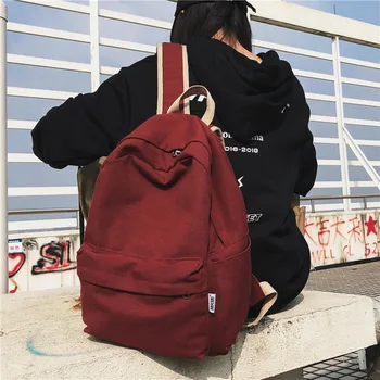 

Women School Backpacks Canvas Backpack School Bags for Teenagers Boy Girls Large Capacity Travel Backpack Men Bags Solid Bookbag