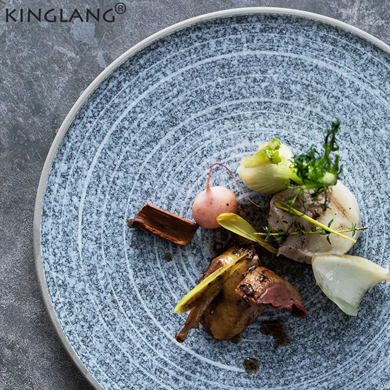 Эксклюзивные Дизайнерские тарелки KINGLANG выглядят как каменная керамическая