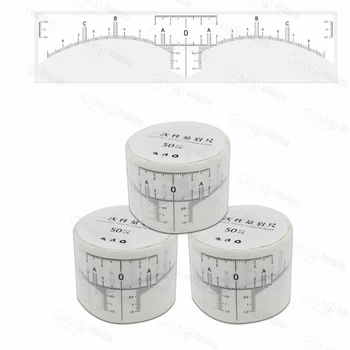 

50Pcs/roller Disposable Microblading Eyebrow Ruler Stickers Microblading Eyebrow Stencil Ruler For Permanent Makeup