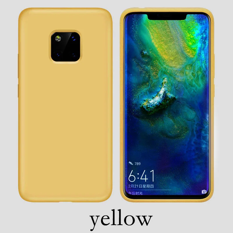 Жидкий силиконовый чехол для телефона huawei хуавей P30 P20 mate 20 30 Lite P30 P20 mate 20 30 Pro P Smart роскошный мягкий чехол телефона чехлы - Цвет: Yellow
