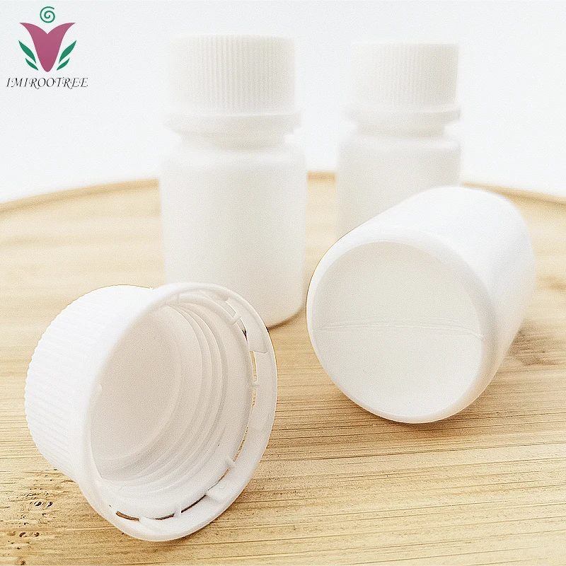 102pcs 20g 20cc HDPE Mini Small Clear Pill Bottles with Screw Cap and Aluminum Sealer
