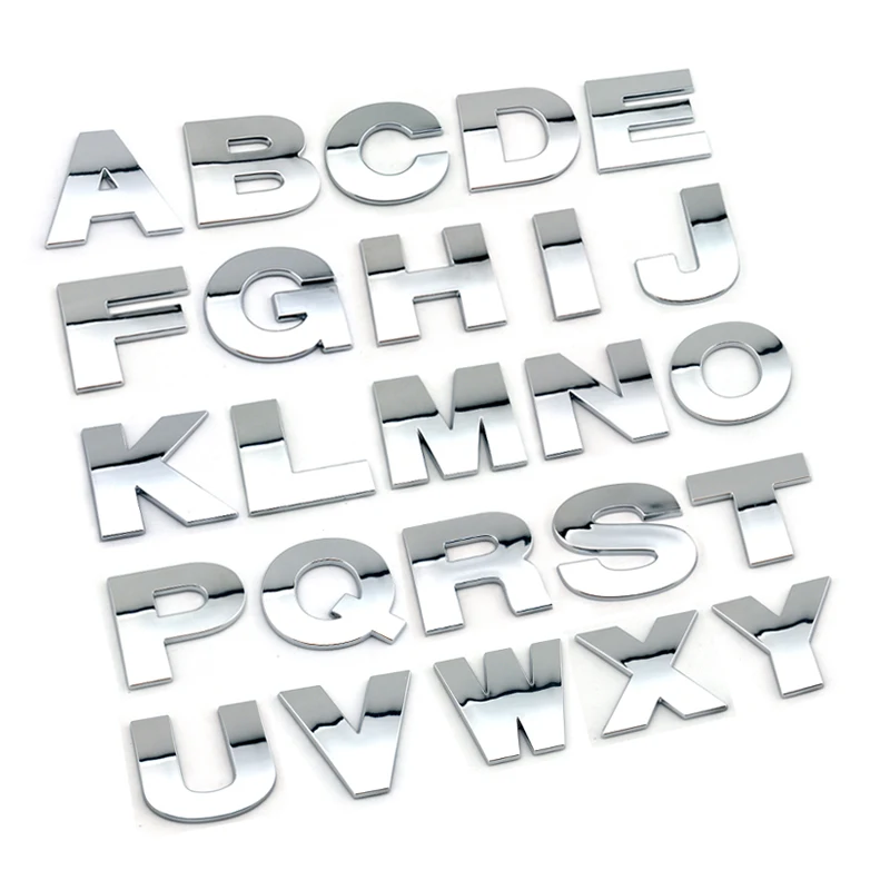 beschaving meest Biscuit Diy 50Mm Hoge Grote Plastic 3d Chrome Letters Zelfklevende Alfabet Auto  Stickers Auto Teken Auto Accessoires Decoratie - AliExpress Auto´s & Motoren