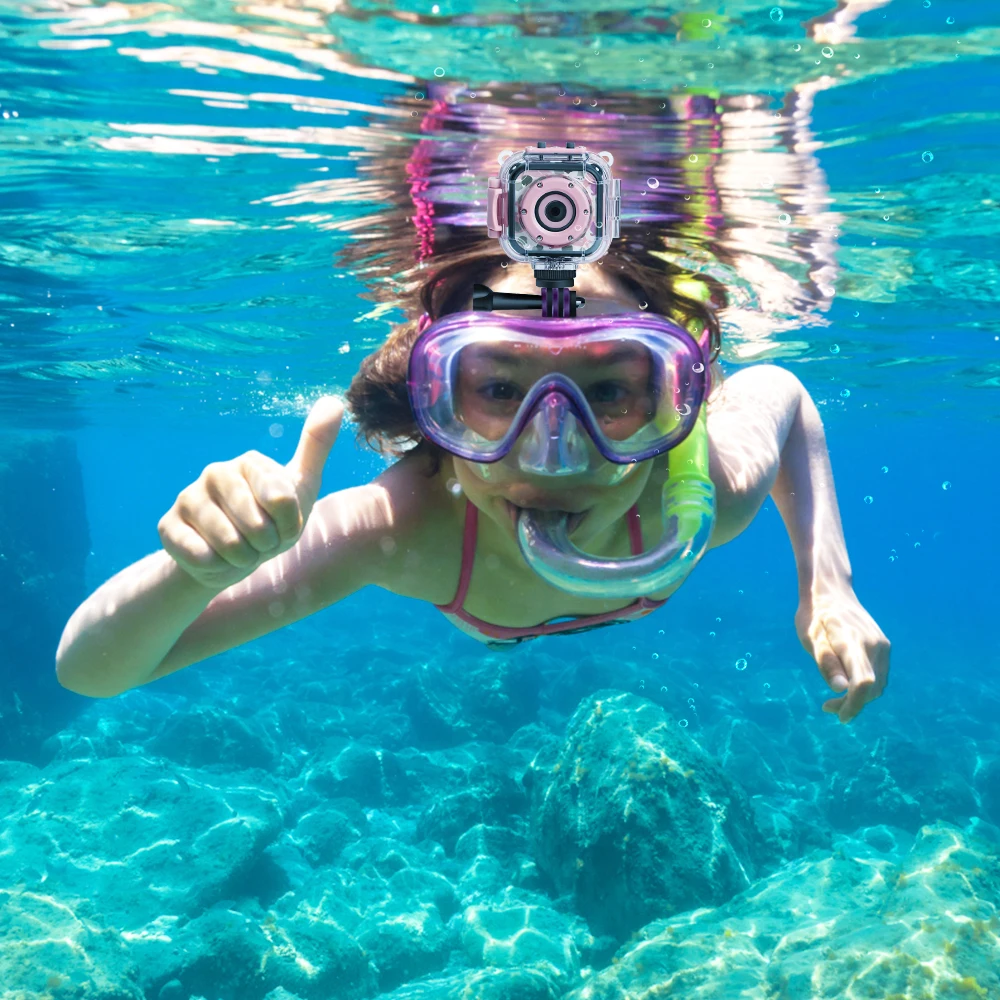 Prograce Kid Camera Waterproof Camera for Child Action Video Photo Camera  Underwater Camera Go HD Pro Camcorders Children Toys