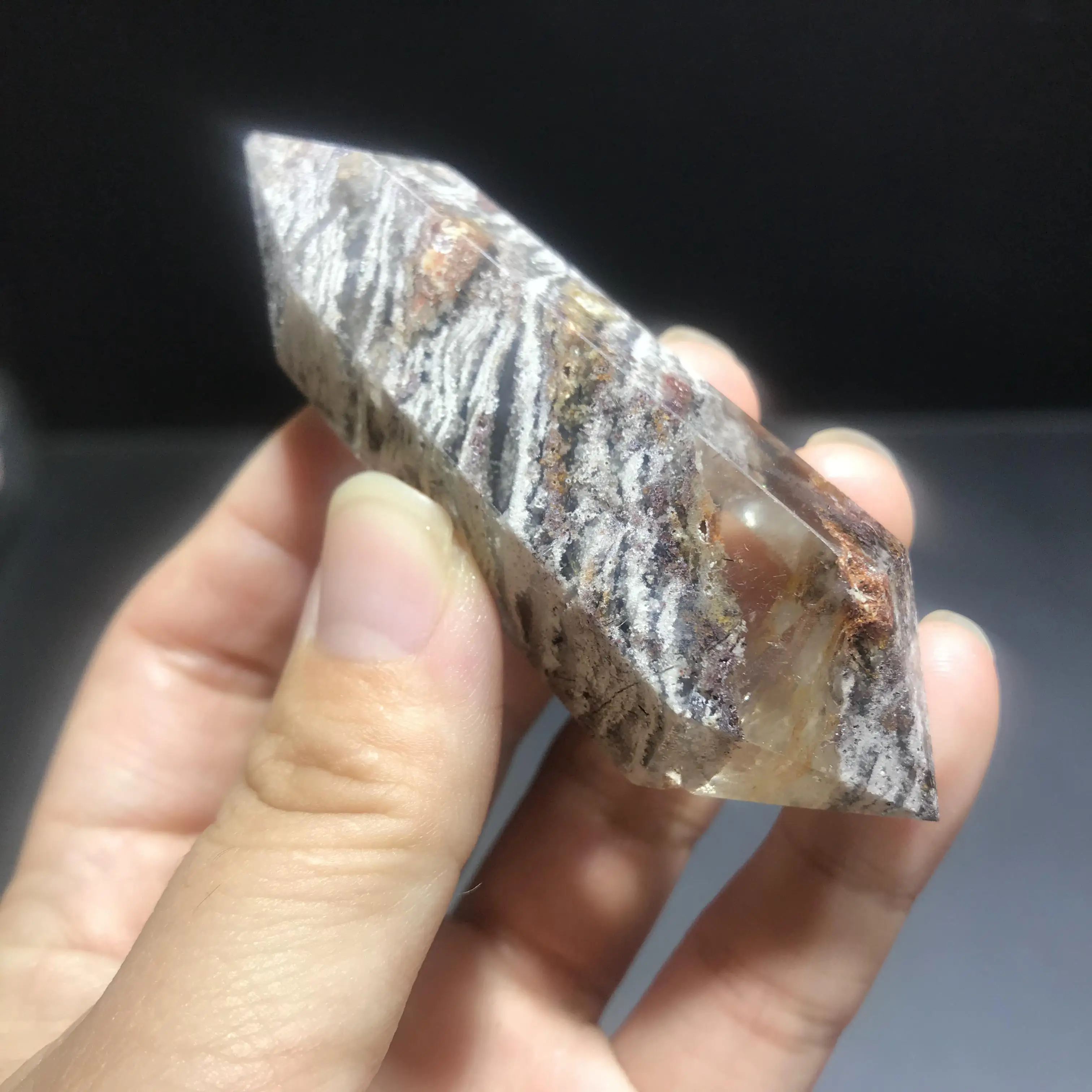 Около 60 г натуральный тысяч слоев рок двухточечный башня редкий кварцевый