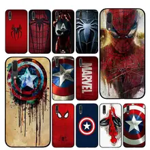 Черный чехол с человеком-пауком и Америкой для телефона marvel comic для huawei P30 P20 mate 10 20 Pro Lite Nova 3 4 3i