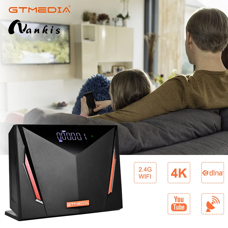 Спутниковый ТВ-ресивер GTmedia V8 UHD 4K Ultra HD DVB-S2 T2 кабельный тюнер H.265 встроенный Wi-Fi