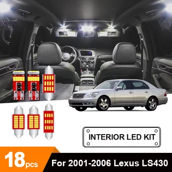 

18x Canbus Error Free LED Interior Light Kit Package for 2001-2006 Lexus LS430 Car Accessories Map Dome Trunk License Light