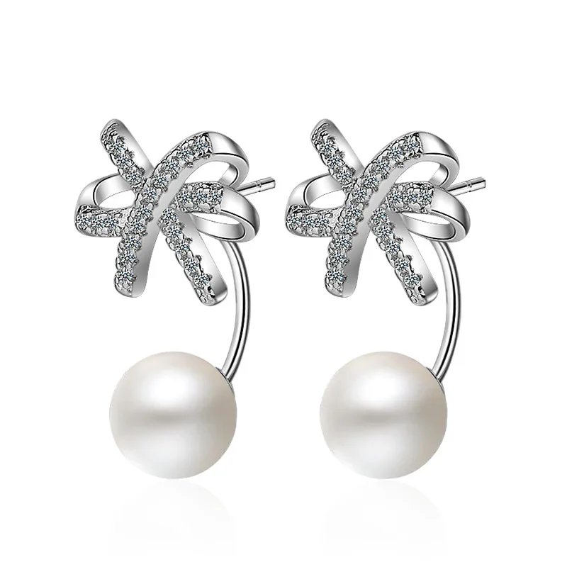 

CHE58 for women Earrings Classic Natural Stud Earrings Solid 925 Sterling Silver jewelry Fine Jewelry Women's Gift rose gold