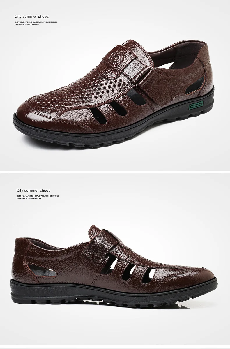 Mazefeng/Модная Летняя обувь из натуральной кожи; Мужская однотонная открытая повседневная обувь; дышащая износостойкая мужская модельная обувь