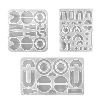 

Crystal Epoxy Resin Mold Geometric Earrings Ear Pendant Casting Silicone Mould