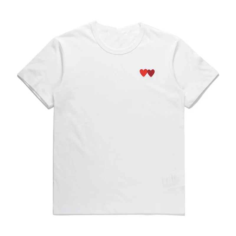 Повседневная Милая футболка с вышивкой «любовь-сердце» Повседневная летняя одежда для мужчин и женщин(глаза) модная пара подходит футболка
