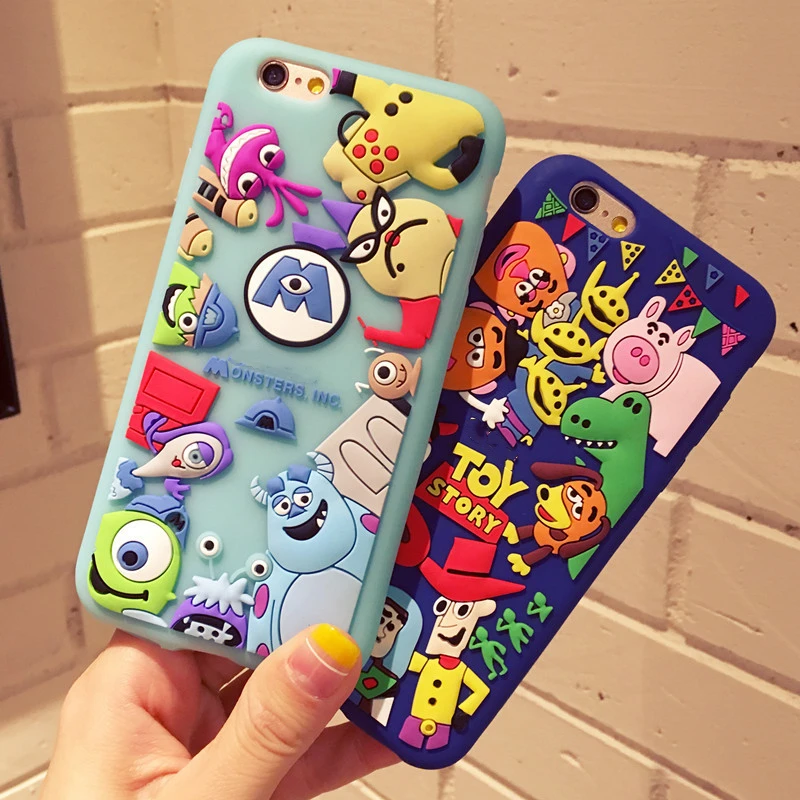 

Cute Cartoon 3D Minnie Toy Story Three Eyes Silicone Cover case for iphone 6 7 8 Plus X XR XS MAX S7 S8 S8p S9 S9p phone cases