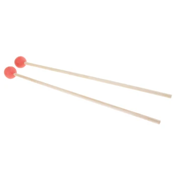 

1 Pair of Rubber Mallets Glockenspiel Sticks with Wood Handle for Energy Chime, Xylophone, Wood Block, and Bells
