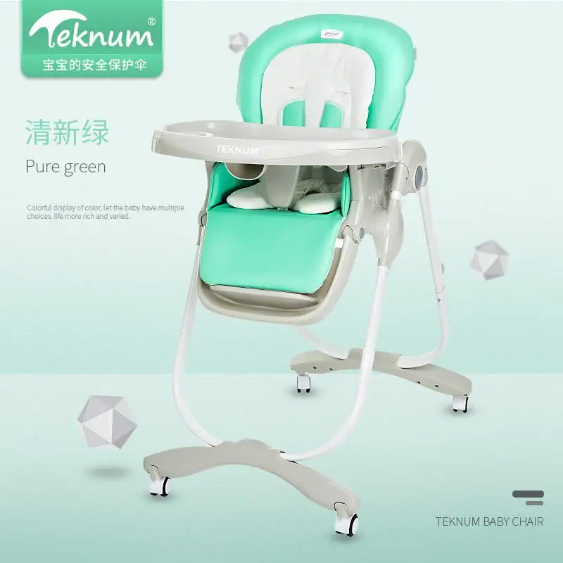 Baby Chair Foldable Multi-functional Portable Dining Table - Цвет: pure green