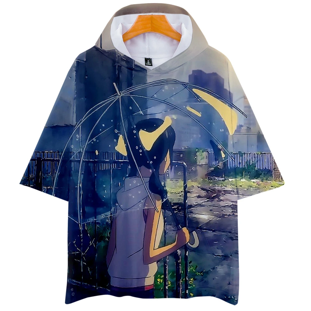 New Son of the weather Brand Anime Design T Shirt  Print Hooded Tshirt3D digital printing Harajuku