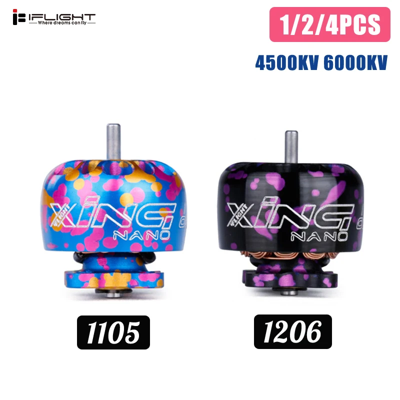 Новейший 1/2/4 шт iFlight XING 1206/1105 4500KV 6000KV 2-4S CW резьба бесщеточный двигатель для iH2 iH3 120RS