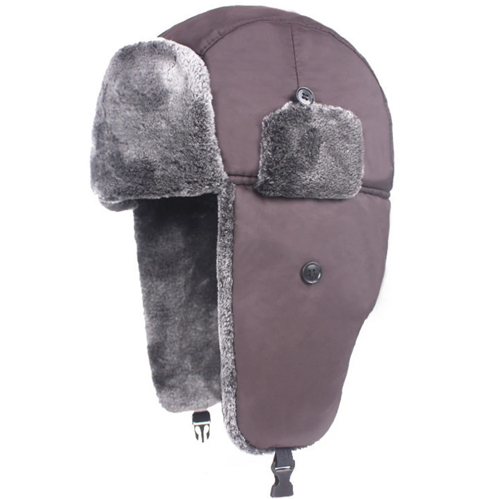 

Unisex Bomber Fur Lined Winter Trapper Hat Hat Windproof Simple Ear Flap Caps Thicken Waterproof Warm