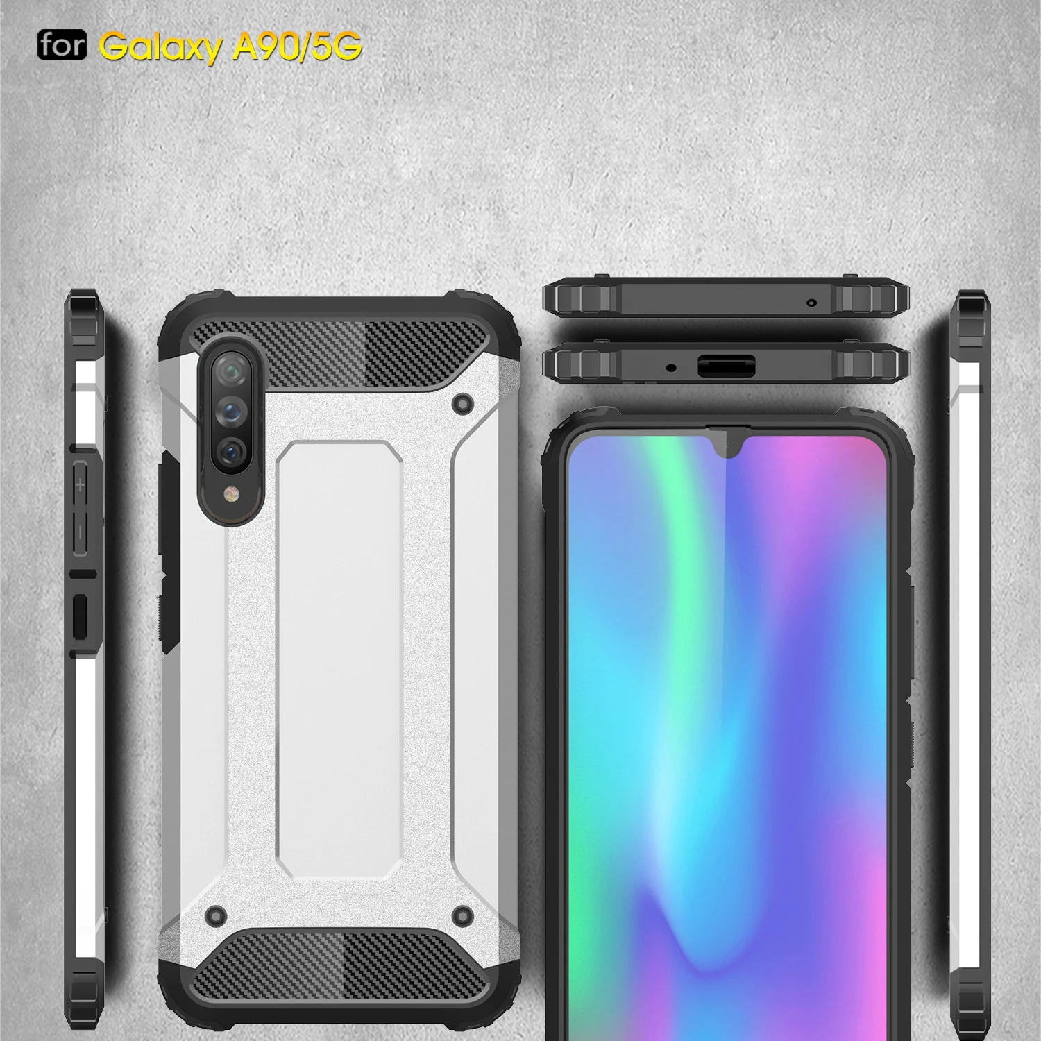 Чехол для samsung Galaxy A90 5g, гибридный защитный чехол, подходит для A90 5g, чехол для samsung A90 5g, защитный мягкий чехол для телефона