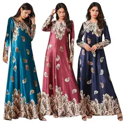 Винтажное платье с цветочным принтом abaya, бархатное женское длинное Макси-Платье, кафтан, Cocktial Robe, платье, Арабская одежда, Рамадан, большие