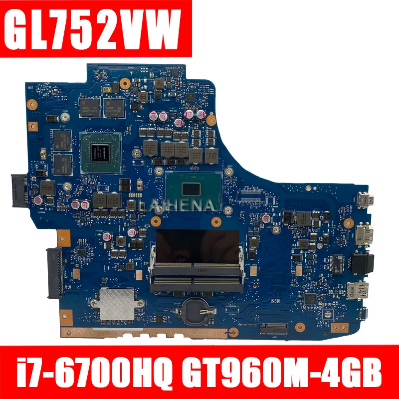 

GL752VW GTX960M /I7-6700HQ/ V4GB 90NB0A40-R00030 motherboard For Asus ROG GL752 GL752V GL752VL Laptop motherboard Mainboard
