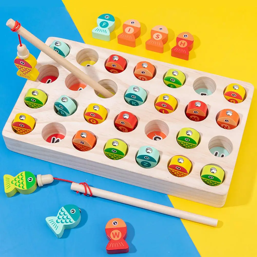 

2 in 1 Magnetic Fishing Game Alphabet Number Sorting Puzzle Kids Education Toy