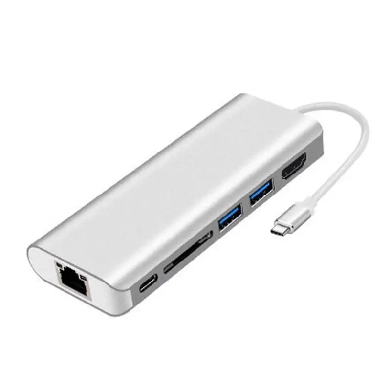 Тип C до 4K HDMI 2 USB 3,0 PD RJ45 SD конвертер все алюминиевый сплав процесс окисления USB C концентратор адаптер для ноутбука