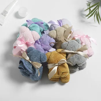 

10pcs/set Cartoon Bear Towel Personalized Wedding Gift Household Face Serviette Thank You Guest Favor Souvenir Wholesale Item