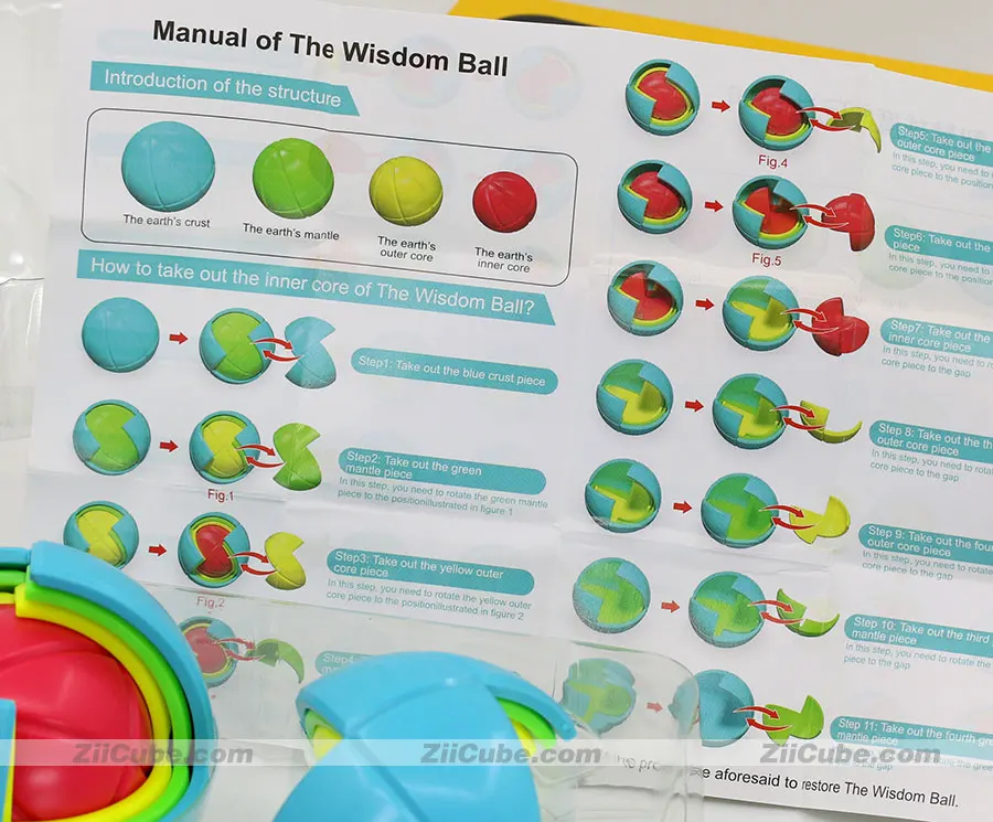 Волшебный куб-головоломка QiY Wisdom ball cube 3D обучающий DIY магический сборный лабиринт шар красочная головоломка игрушка игра
