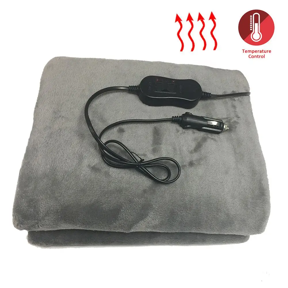 

150*110cm Car Heating Blanket Winter Heated 12V Gray Energy Saving Warm Auto Electrical Blanket For Car Constant Temperature