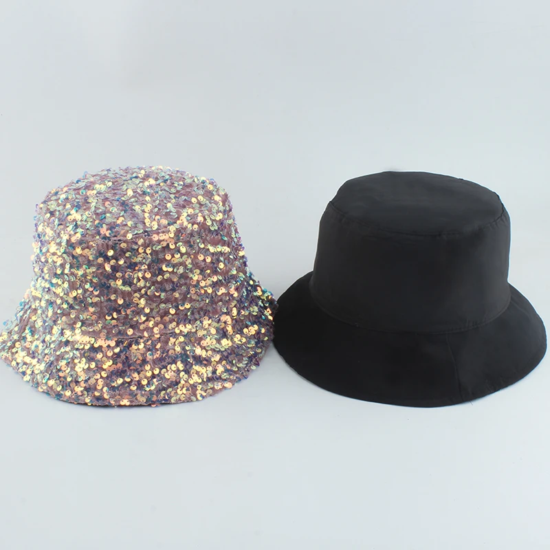 New Fashion Bucket Hat Women Pink Black 
