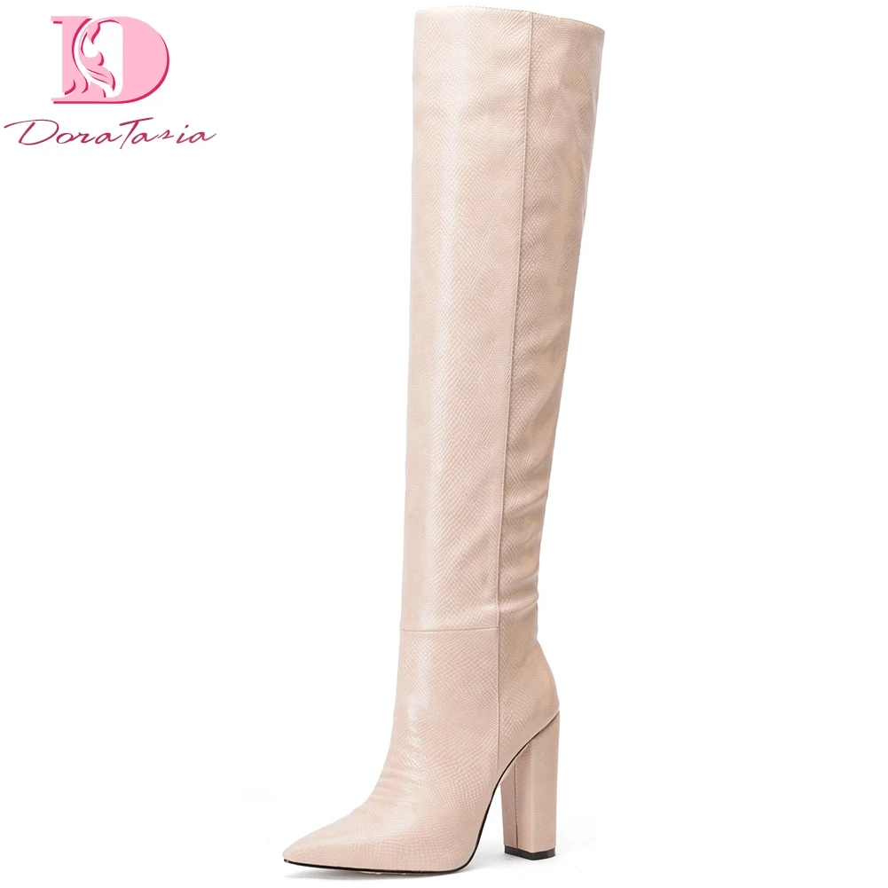 

Doratasia design large size 44 sale high heels customized knee high boots woman shoes high quality pointed toe boots women shoes