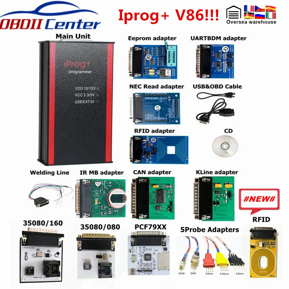 Az Újonnan V86 Iprog Key Programozó Iprog Pro V85 K-Line Can Adapter Immo Odo Correction/Airprog Digiprog3 Tosztális Kockázati Teljesítmények
