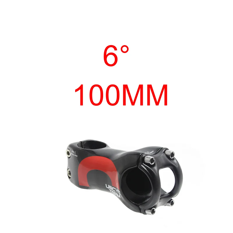 Red 6 Degree 100mm Ullicyc блеск для губ 6 градусов полностью из углеродного волокна, велосипедный вынос руля дорога/MTB углеродная стойка вынос руля велосипеда Запчасти угол 6 70/80/90/100/110/120 мм - Цвет: Red 6 Degree 100mm