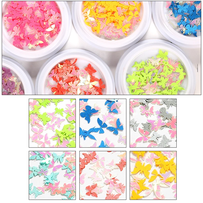 Nail 1 Box Mixed Pack Aurora Symphony Handmade Butterfly Wood Pulp Sheet Ultra-thin Waterproof DIY Decorations Best-selling | Красота и