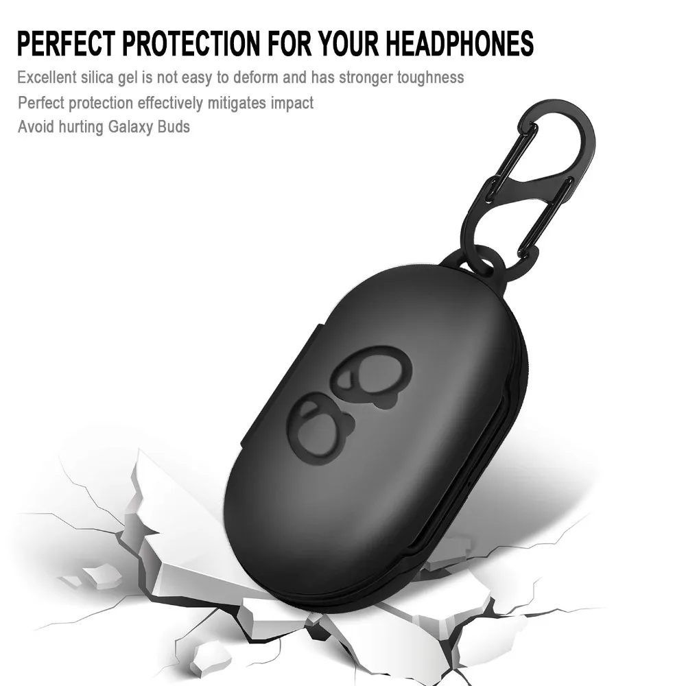 Carrying Case TPU Full Protective Cover with Keychain For Samsung Galaxy Buds Buds+ Plus Wireless 2020 2019 Earbuds Accessories