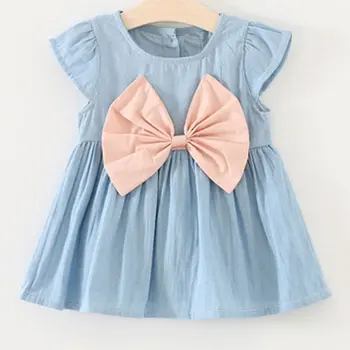

2019 New Beautiful Children Girls Denim Overalls Summer Style Kids Girl Bow Straps Sundress Girls Skirts For Kids