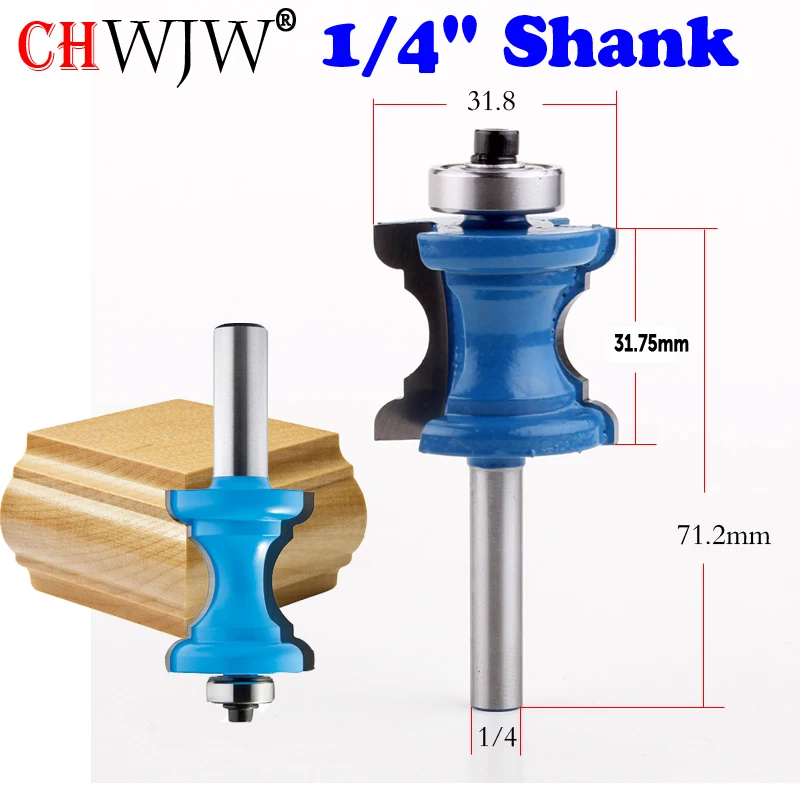  New 1/4'' Shank Bullnose Bead Column Face Molding Router Bit For Woodworking Tools
