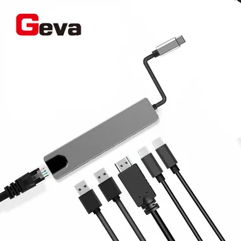 

Type-c to HDMI/87WPD/Gigabit RJ45 liu he yi Docking Station USB3.1 4K High-definition Hub