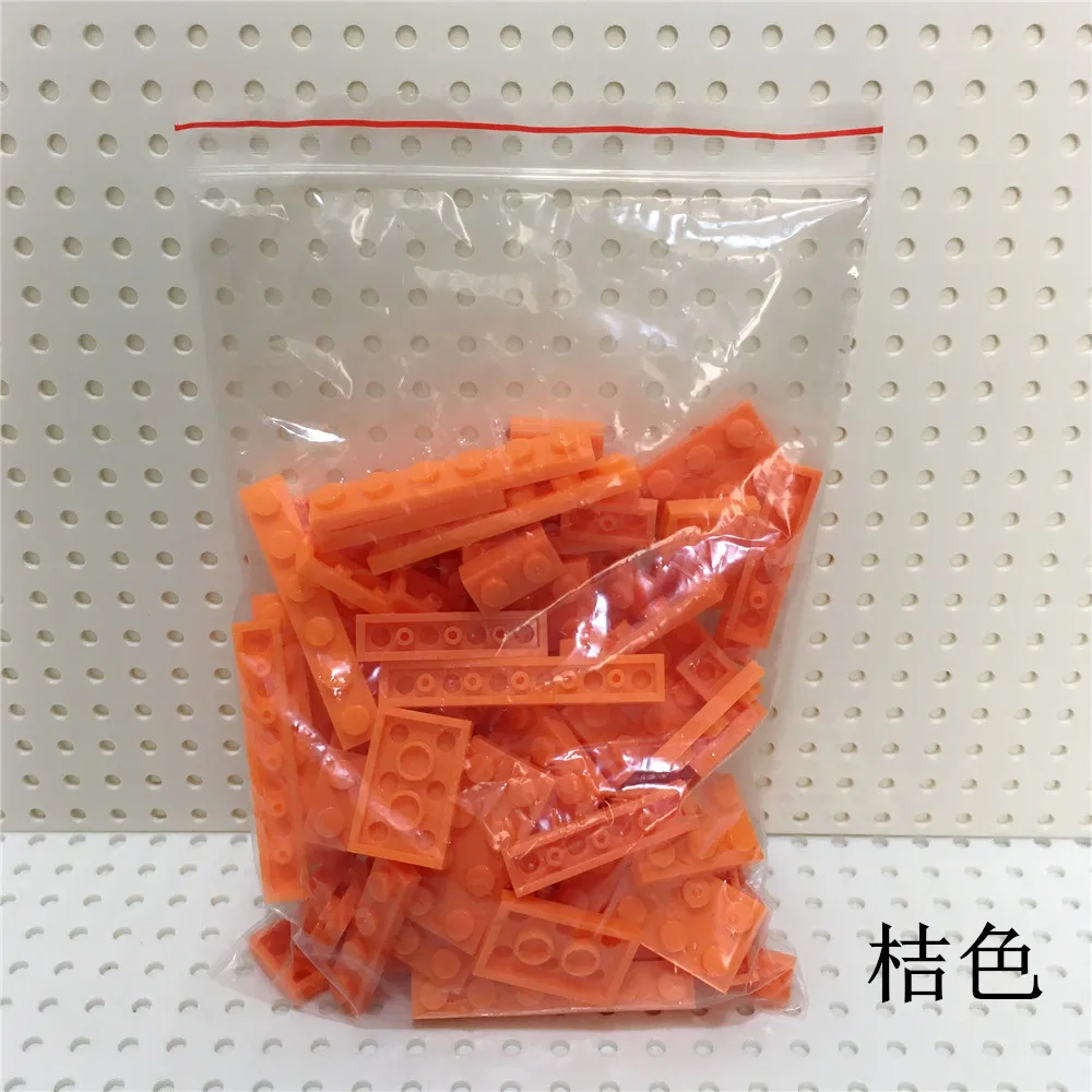 Оранжевый 100 pieces of low plate thin slice creative patchwork diy small particle blocks pixel drawing children puzzle toys - Цвет: Оранжевый