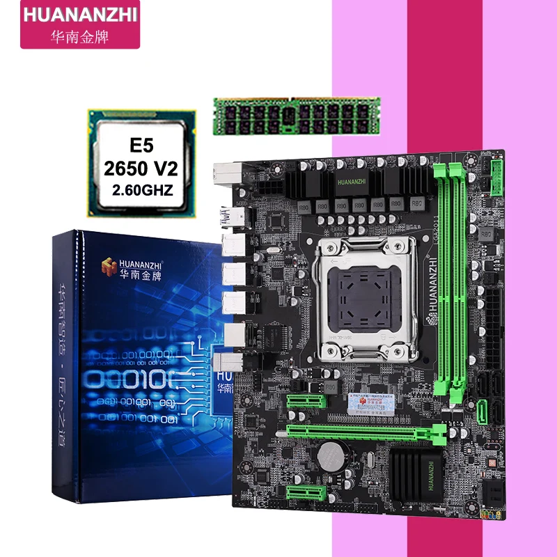 #Special Offers Building computer DIY HUANANZHI X79 motherboard CPU memory combos CPU Intel Xeon E5 2650 V2 RAM 8G DDR3 REG ECC