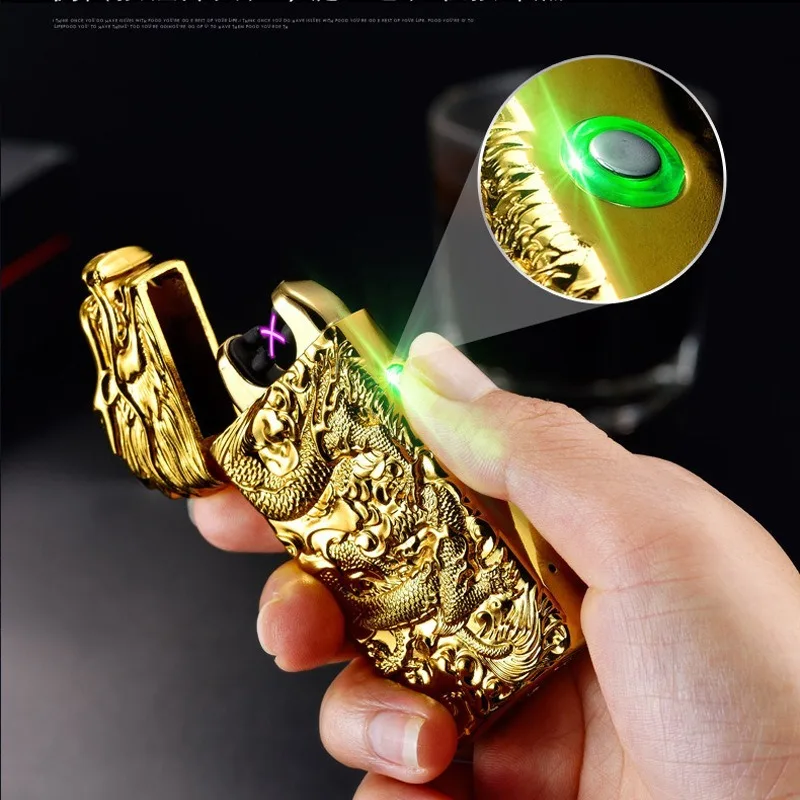 

New Charging Lighters Smart Double Arc USB Lighters Dragon Shape Metal Sensor Electronic Cigarette Lighter Creative Men's Gift
