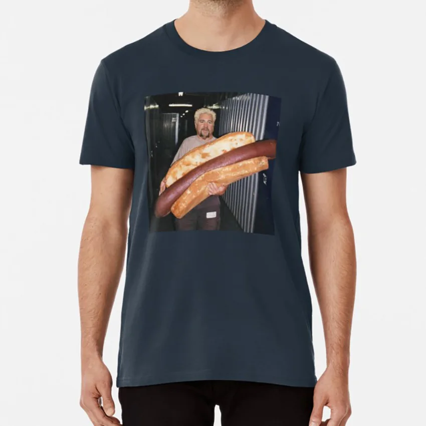 Guy fieri и его wieney футболка guy fieri flavortown хот-дог - Цвет: Тёмно-синий