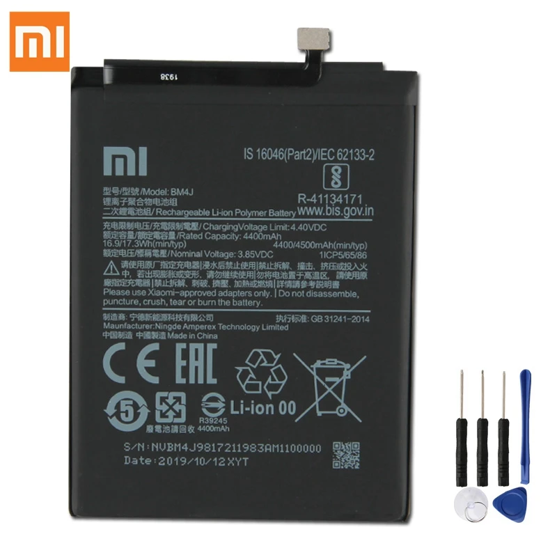 Оригинальная сменная батарея BM4J для Xiaomi mi Red mi Note 8 Pro, настоящая батарея для телефона 4500 мАч