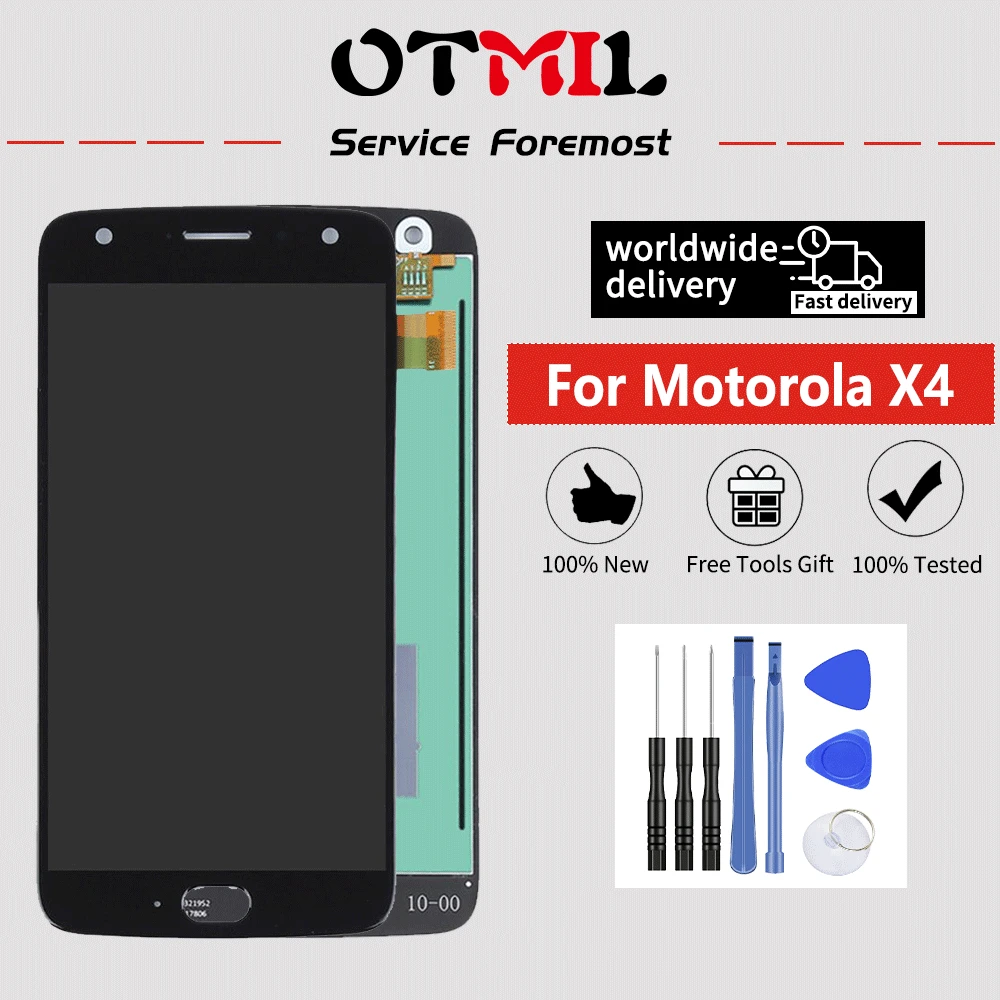 

OTMIL 5.2"New For Motorola Moto X4 XT1900 Complete LCD Display Touch Screen Digitizer Replacement Parts XT1900-2 XT1900-4 Frame