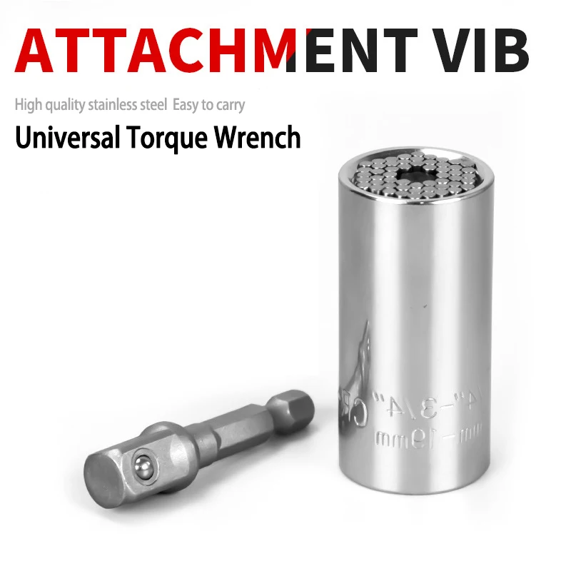 

Universal Torque Wrench Set Socket Ratchet 7-19mm Multi-Function Magic Adjustable Power Drill Adapter Spanner Key Hand Tool