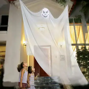 

50 PCS New Halloween Skeleton Cloth Hanging Ghost Prop Decoration Indoor Outdoor Specter Ornament Scary Flying Props Event Party