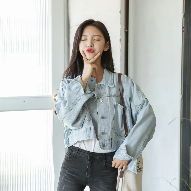

2019 Autumn New Style Korean-style Hong Kong Style Smell GIRL'S Short Jeans Coat Women's Korean-style Cowboy Clothing Jacket Fas