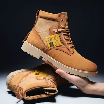 

Men's high-end leather high-top Martin boots, fashion non-slip wear-resistant tooling boots, sports jungle motorcycle boots