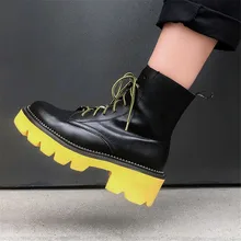 Prova Perfetto/женские ботильоны; обувь на плоской подошве; зимняя обувь из натуральной кожи на шнуровке; обувь для верховой езды в стиле панк; Botines Mujer;