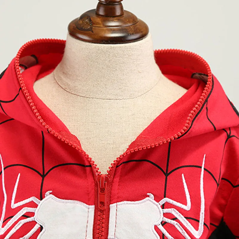 Детская одежда Одежда для мальчиков куртка с капюшоном и изображением Железного человека, пальто, штаны весенне-осенний комплект из 2 предметов, Горячая Распродажа, качественная одежда